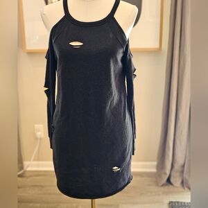 Almost Famous Black Distressed Sweatshirt S